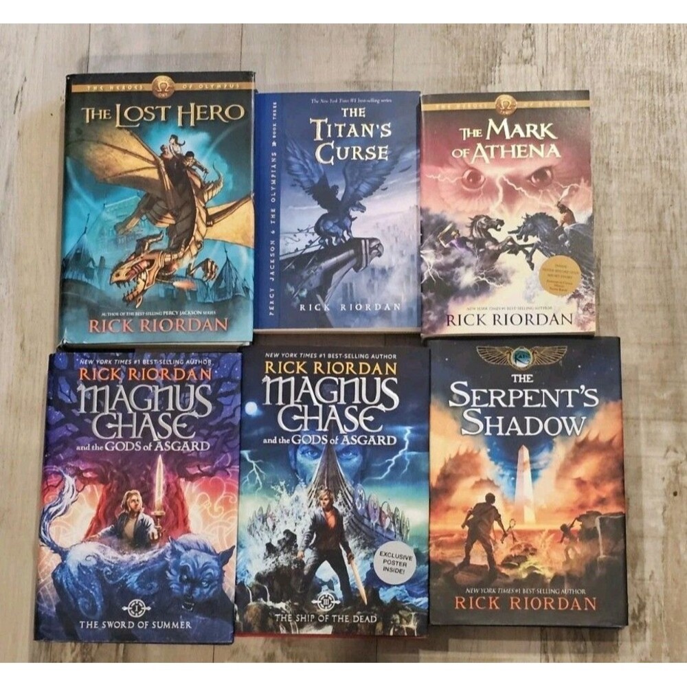 Rick Riordan Book Lot 6 Mixed HC PB Magnus Chase Heroes of Olympus Percy Jackson